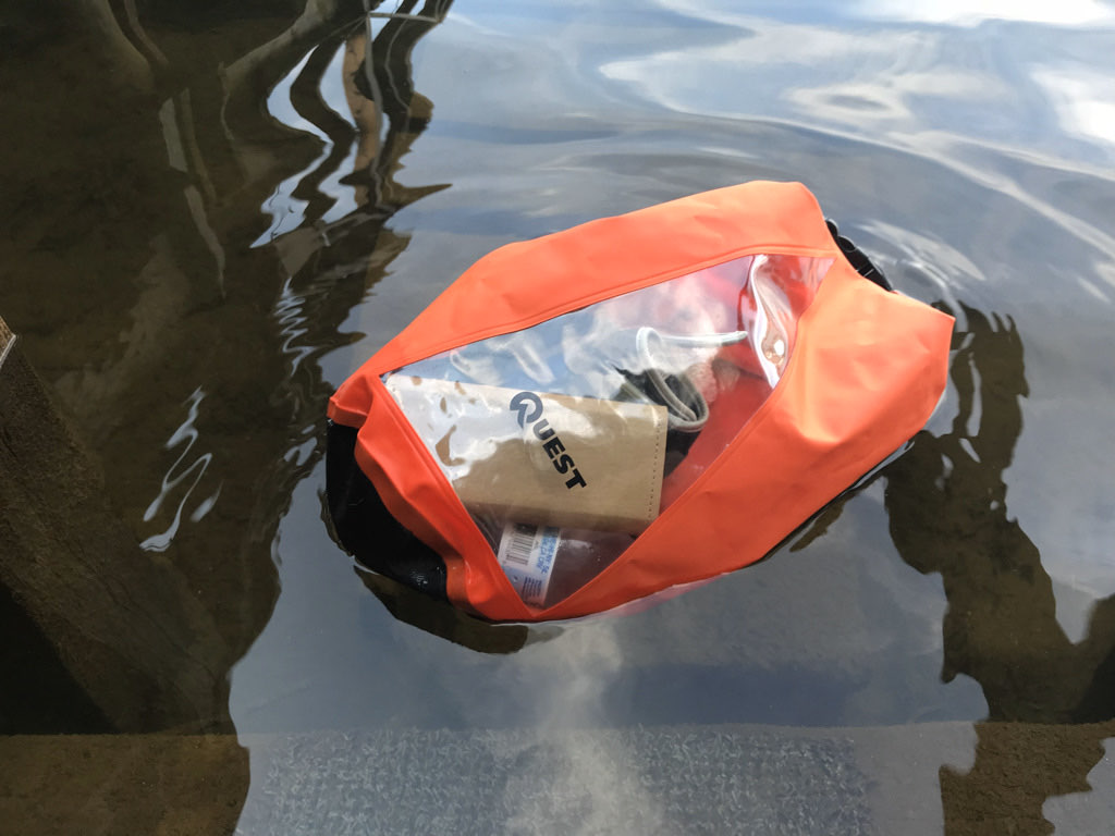 dry bag in water floating