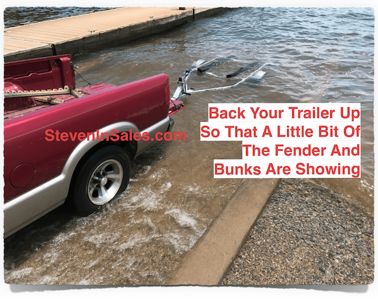 Back trailer up into the water depth