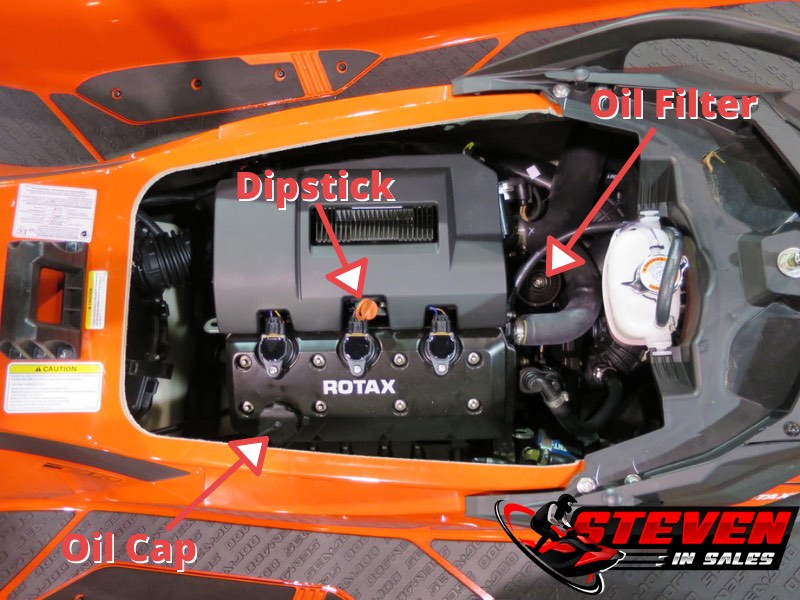 RXP engine compartment pointing out parts