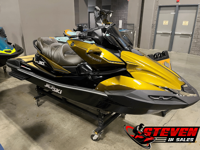 Kawasaki 310HP watercraft in showroom glove box open